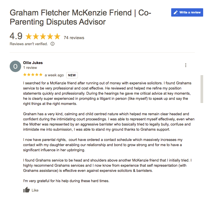 mckenzie friend review 2024 mr ollie jukes google review